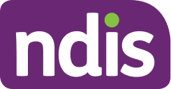 NDIS logo with white lowercase letters “ndis” on a purple background; the dot on the letter “i” is green.