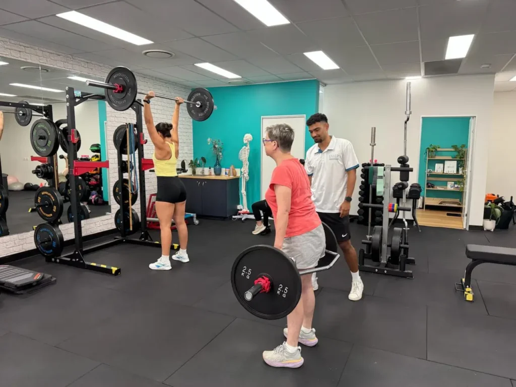 woman lifting weights